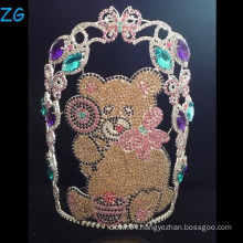 Colored Rhinestone Teddy Bear Crown, Custom Made Tiara
